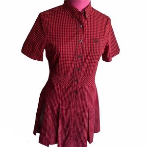 Fred Perry Red and Black Gingham Mini Dress